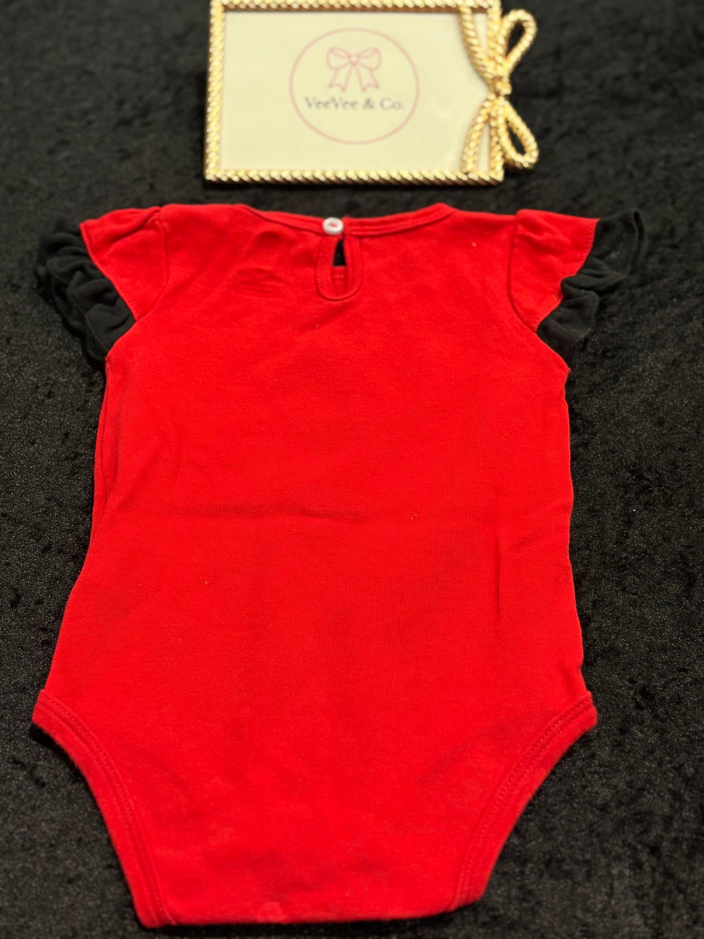 Lil Rockets Ruffle Duo | 2-Pack Houston Rockets Baby Onesies ~ 12M