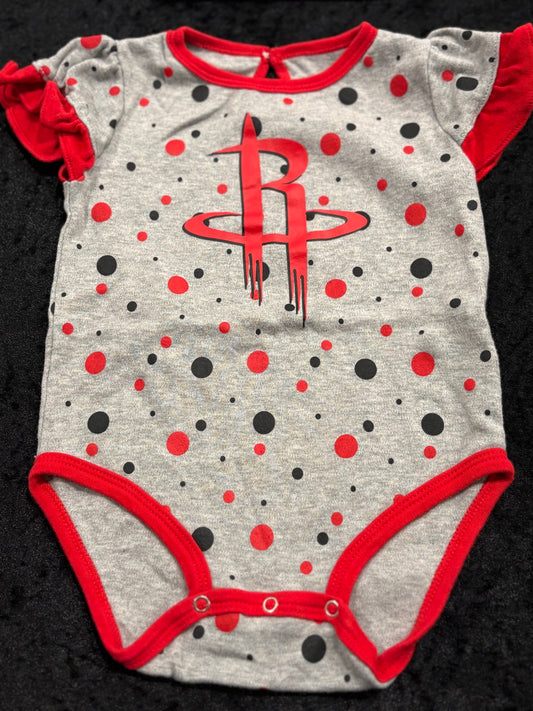 Lil Rockets Ruffle Duo | 2-Pack Houston Rockets Baby Onesies ~ 12M