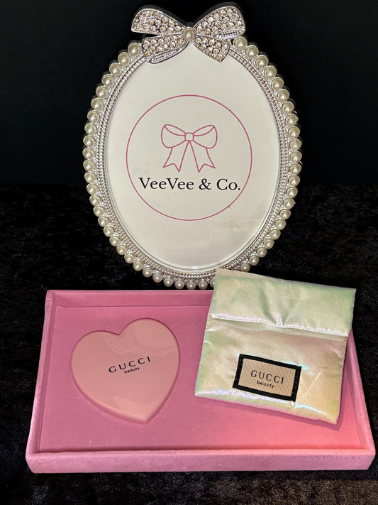 🩷✨ Pretty Little Heart Mirror | Iridescent Travel Beauty Set 💕