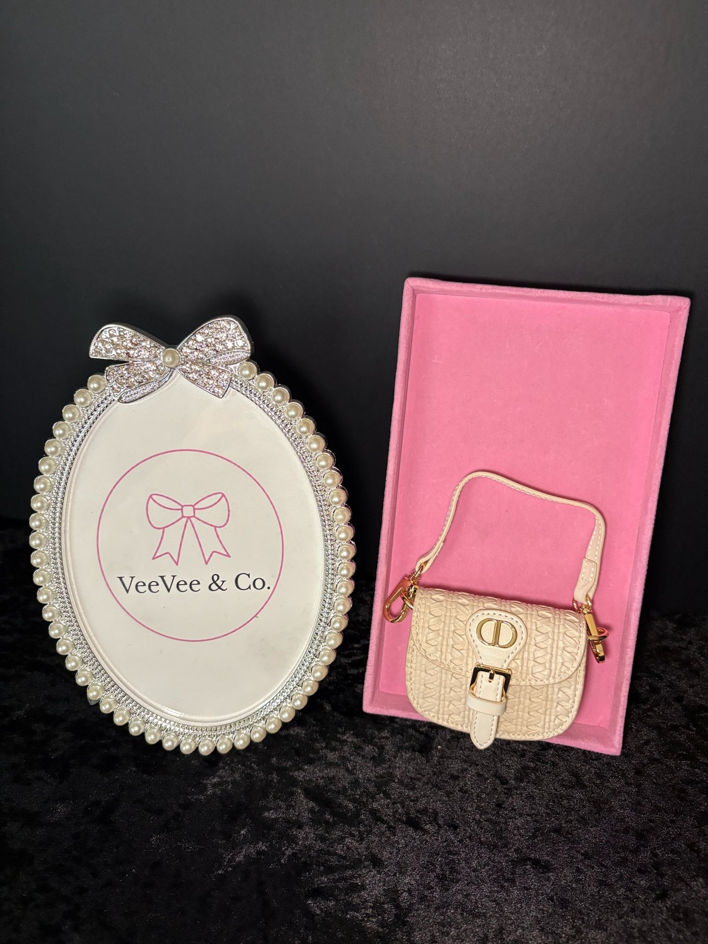 🤍✨ Mini Luxe Bag Charm | Tiny Monogram Purse Cutie 💕