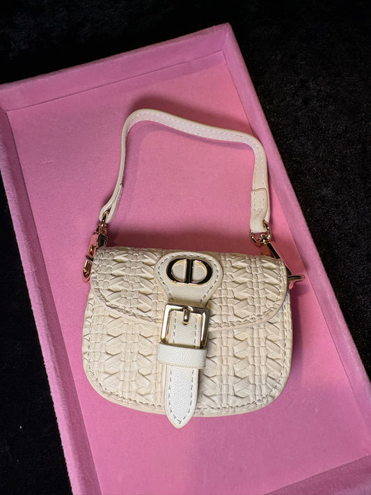 🤍✨ Mini Luxe Bag Charm | Tiny Monogram Purse Cutie 💕