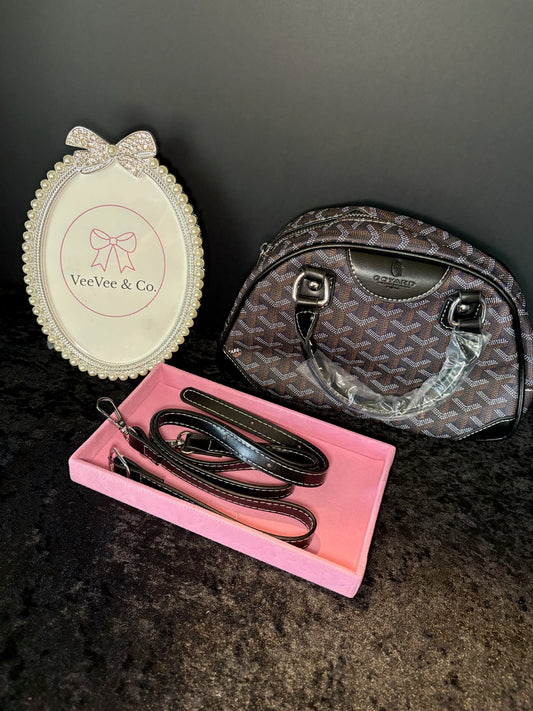 🤎✨ Unique Shape Crossbody | Brown Monogram Statement Bag 👜