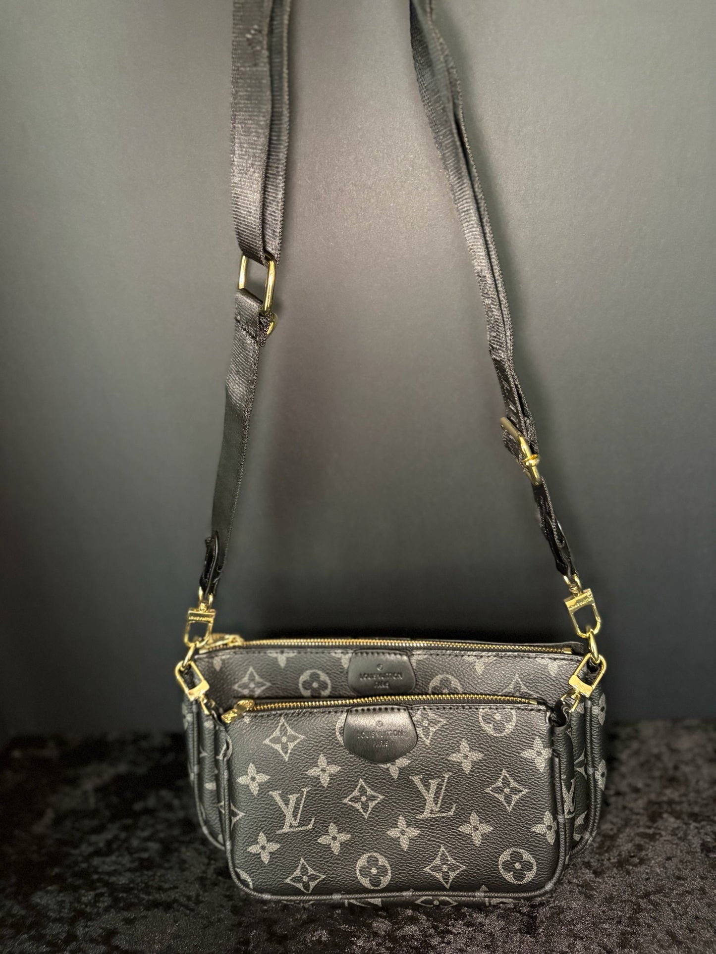 🖤✨ Black Checkered Luxe Set | Purse, Hat & Card Holder Bundle