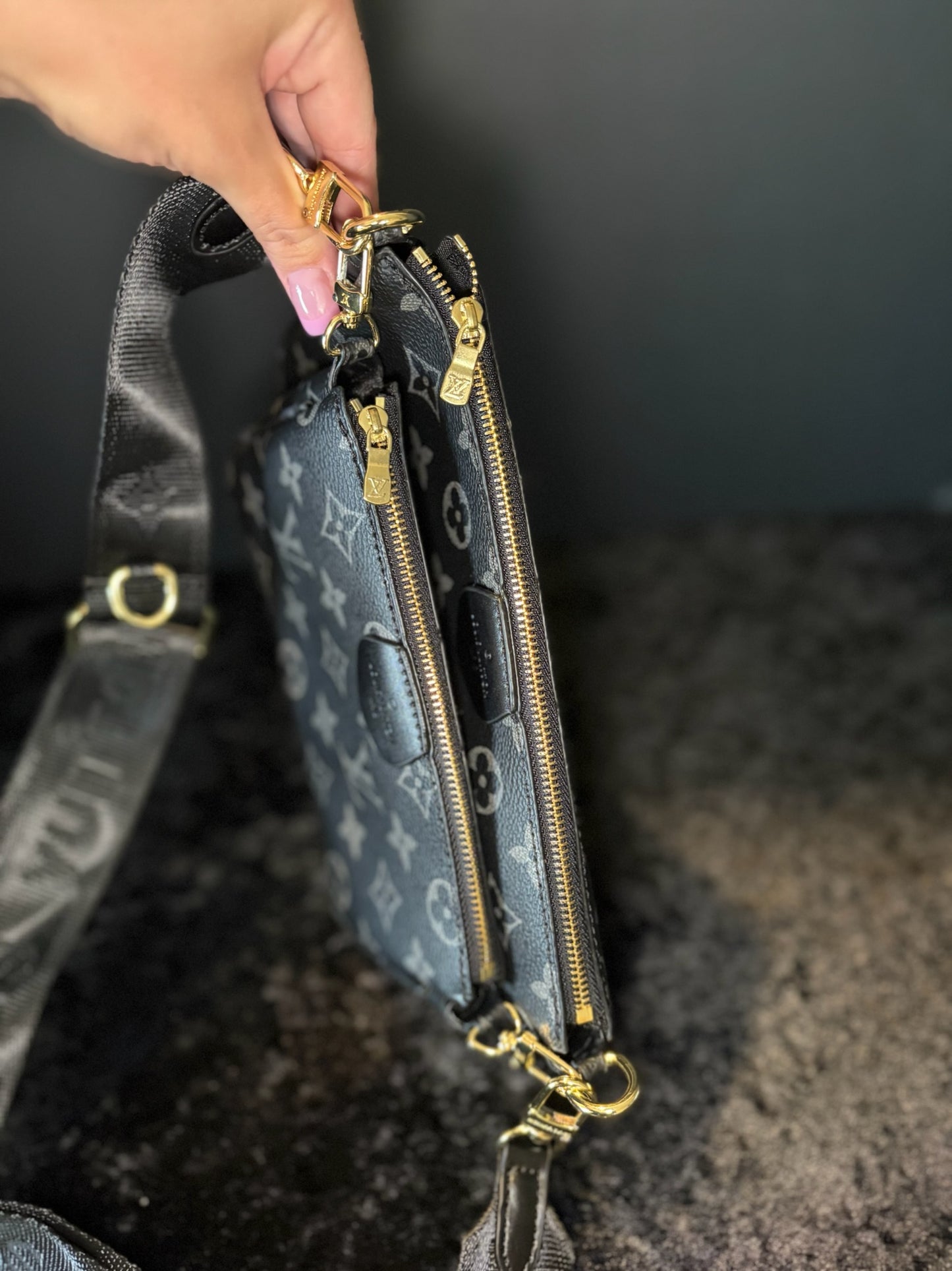 🖤✨ Black Checkered Luxe Set | Purse, Hat & Card Holder Bundle