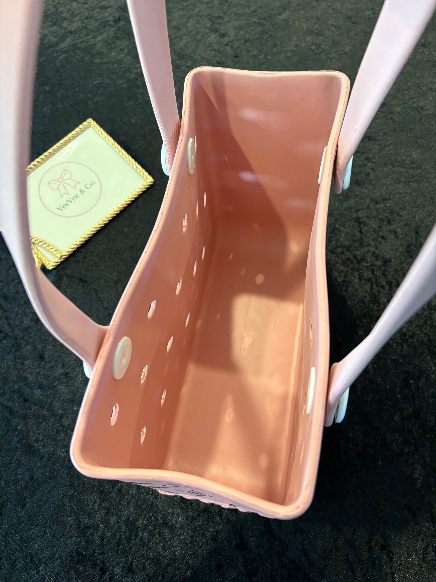Rose Luxe Carry-All Tote – Pink & Gold Monogram Edition