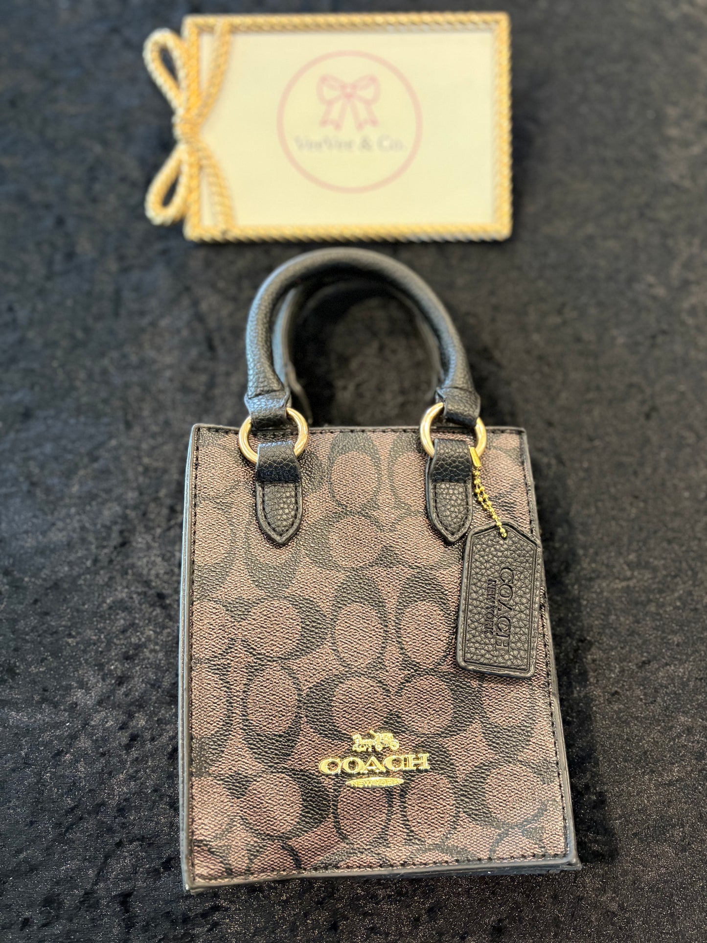 Espresso Icon Handbag – Classic Print & Gold Detail