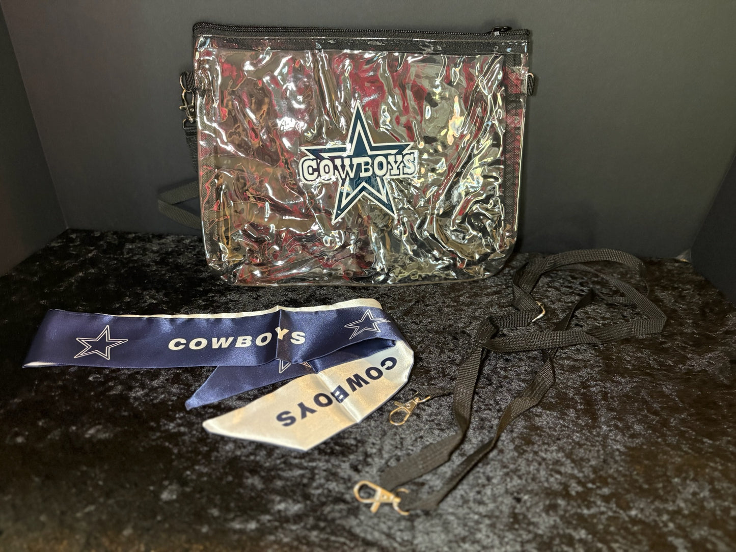 ⭐💙 Cowboys Cutie Stadium Bag | Clear Crossbody + Twilly Set