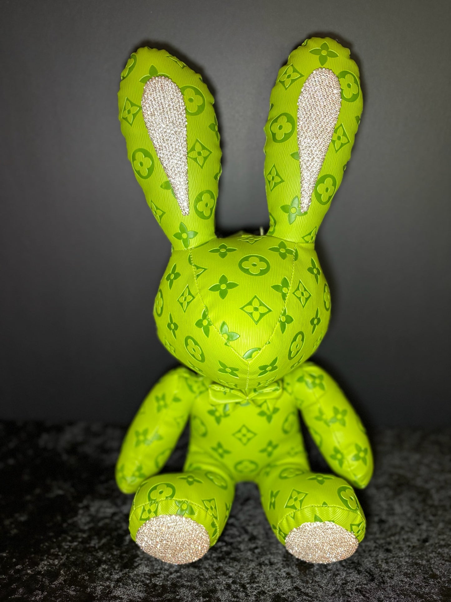 💚✨ Lime Luxe Bunny | Rhinestone Ears & Feet Plushy 🐰💎