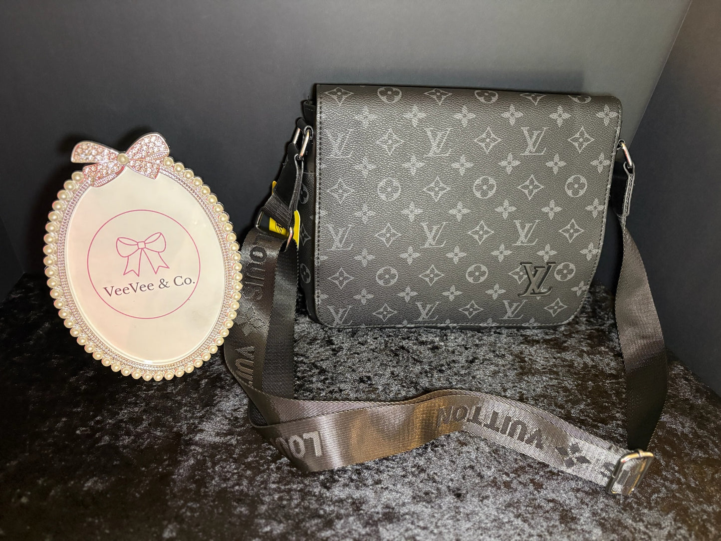 🖤✨ Black Monogram It-Girl Satchel | Guitar Strap Bag
