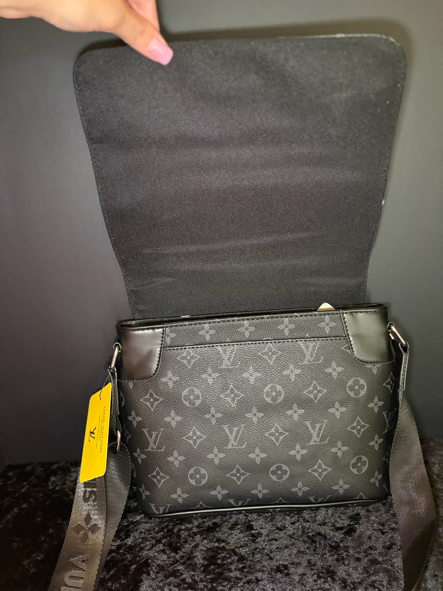 🖤✨ Black Monogram It-Girl Satchel | Guitar Strap Bag