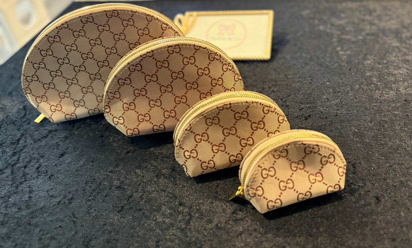 Soft Luxe Makeup Bag Set ~ 4-Piece Tan Edition