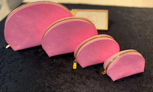 The Bold Pink Makeup Bag Set – 4-Piece Luxe Style