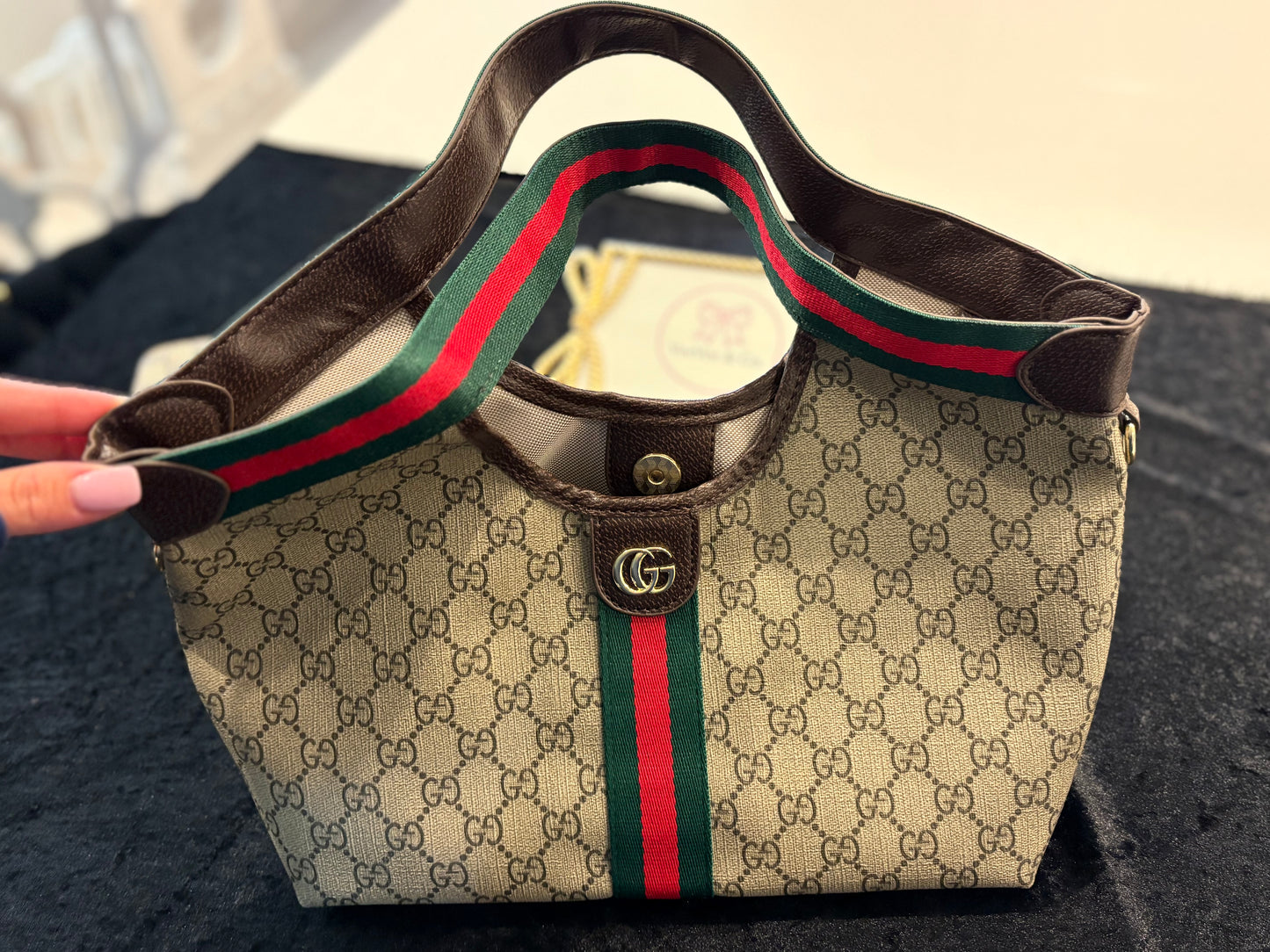 Everyday Luxe Purse – Monogram Tan with Longer Strap