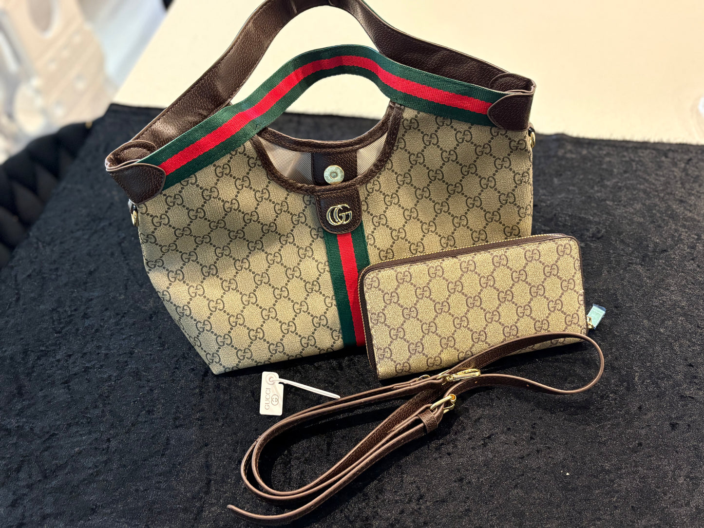 Everyday Luxe Purse – Monogram Tan with Longer Strap