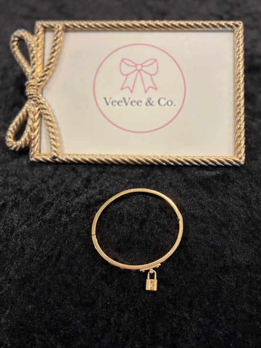 Gold Logo Keylock Bangle