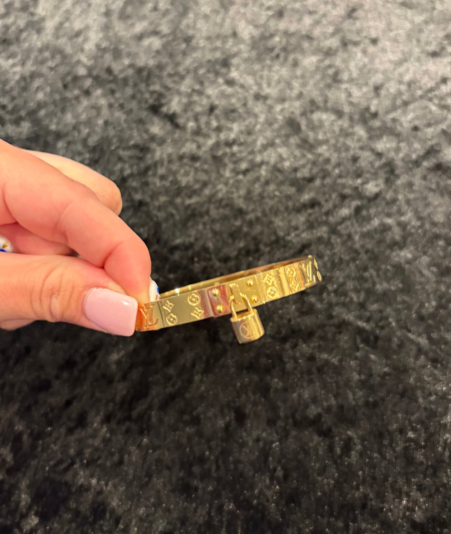 Gold Logo Keylock Bangle