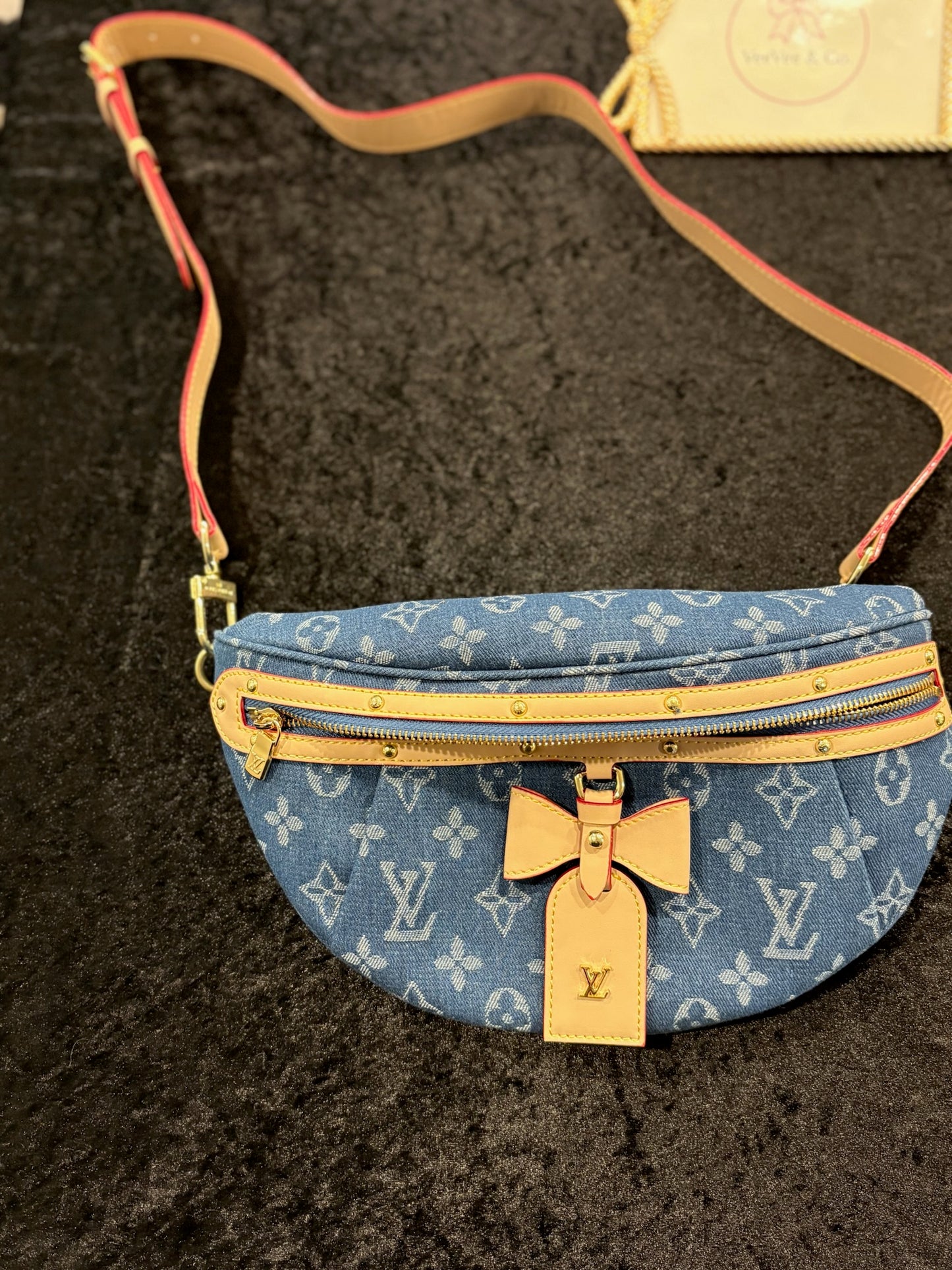 Denim Dream Bow Bum Bag
