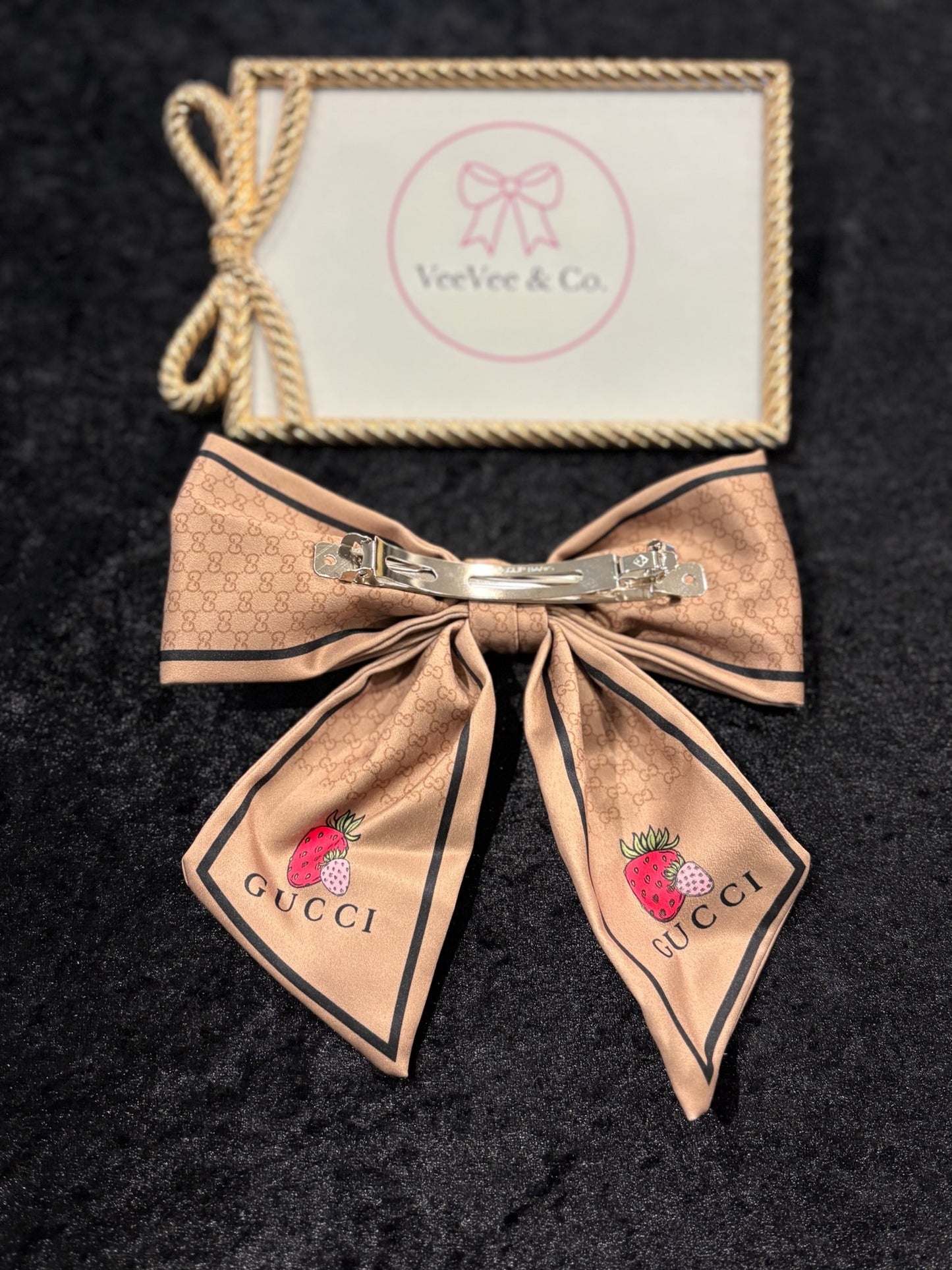 Monogram Berry Belle Bow Clip