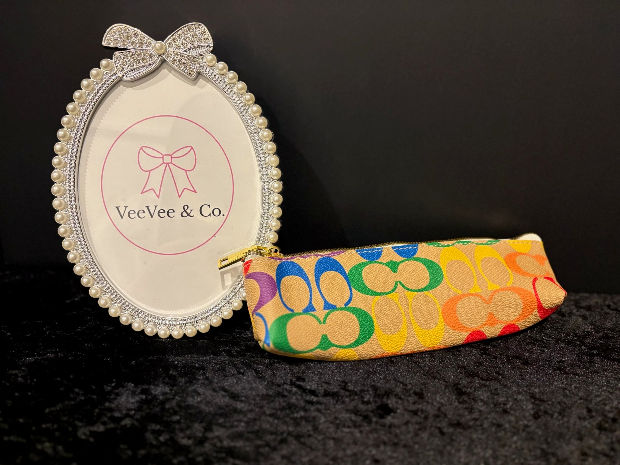 🌈✨ Rainbow Monogram Pencil Pouch | Color Pop Cutie