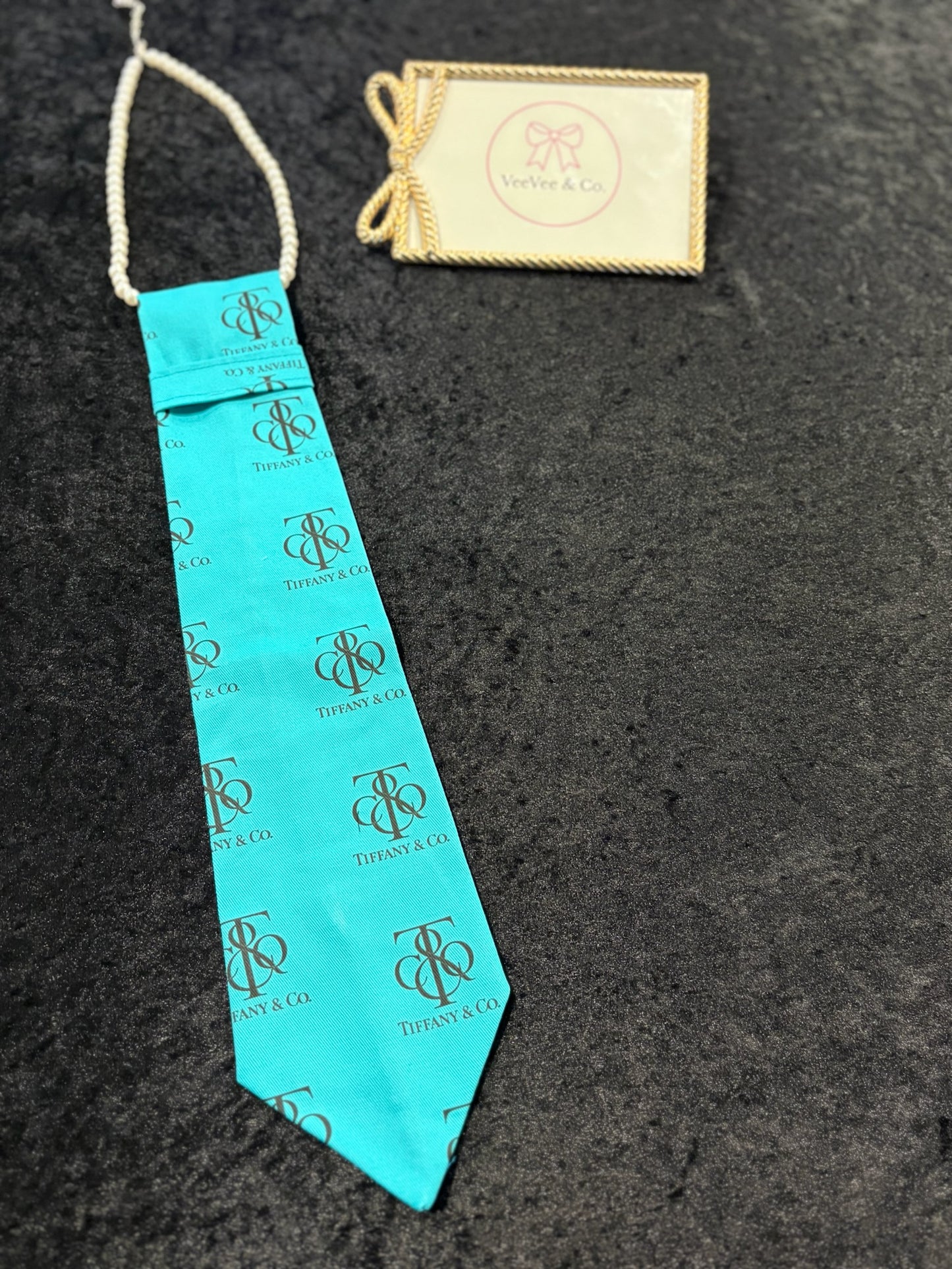 Pearl Accent Logo Tie Necklace