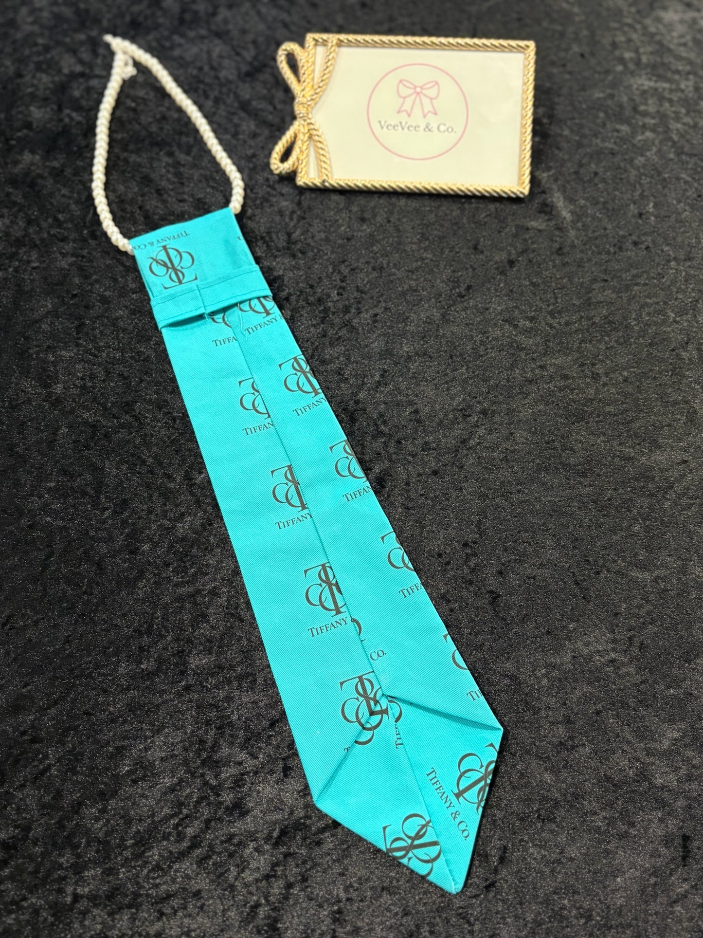 Pearl Accent Logo Tie Necklace