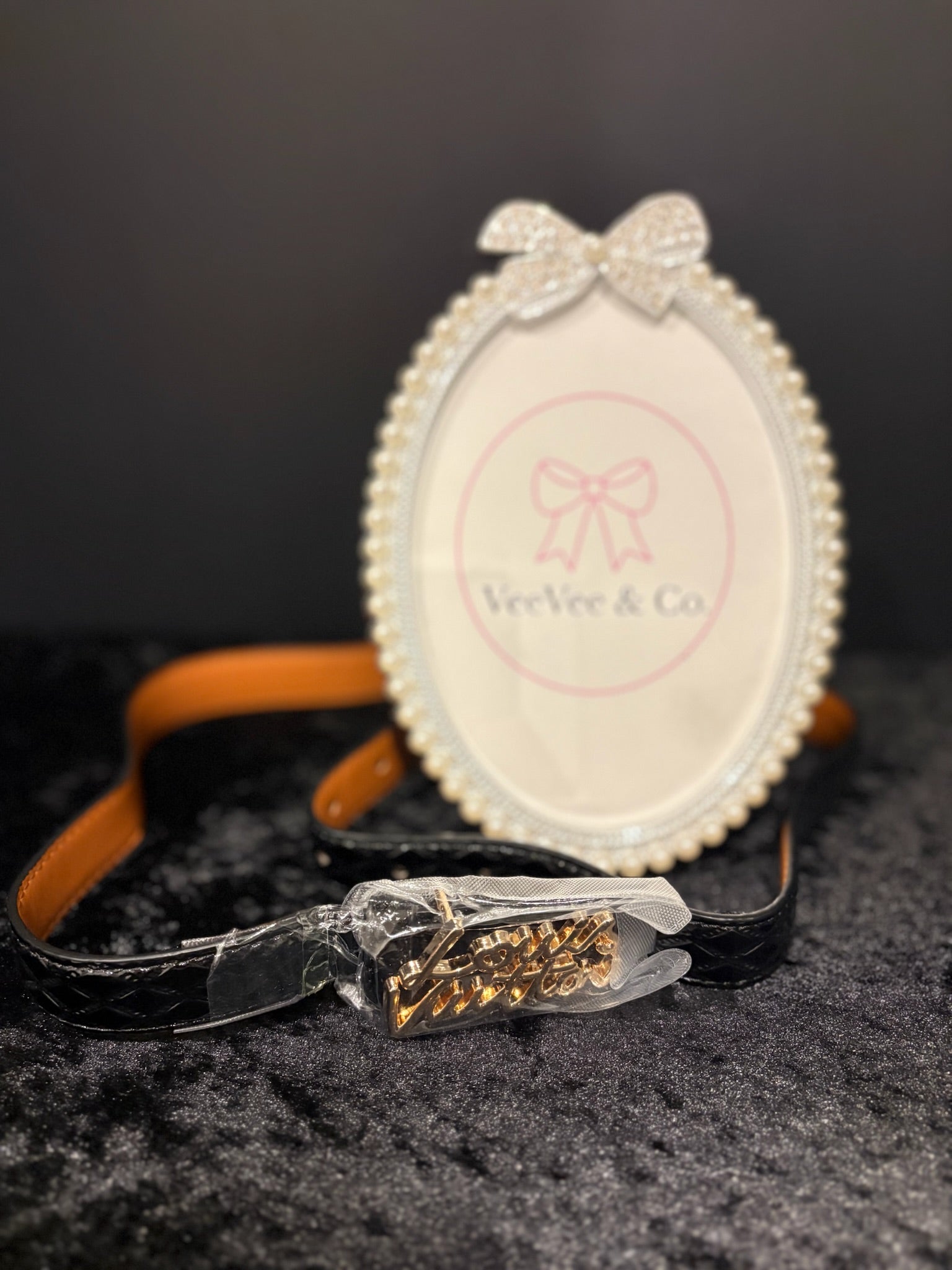 🖤✨ Patent Pretty Belt | Gold Statement Buckle + Tan Lining