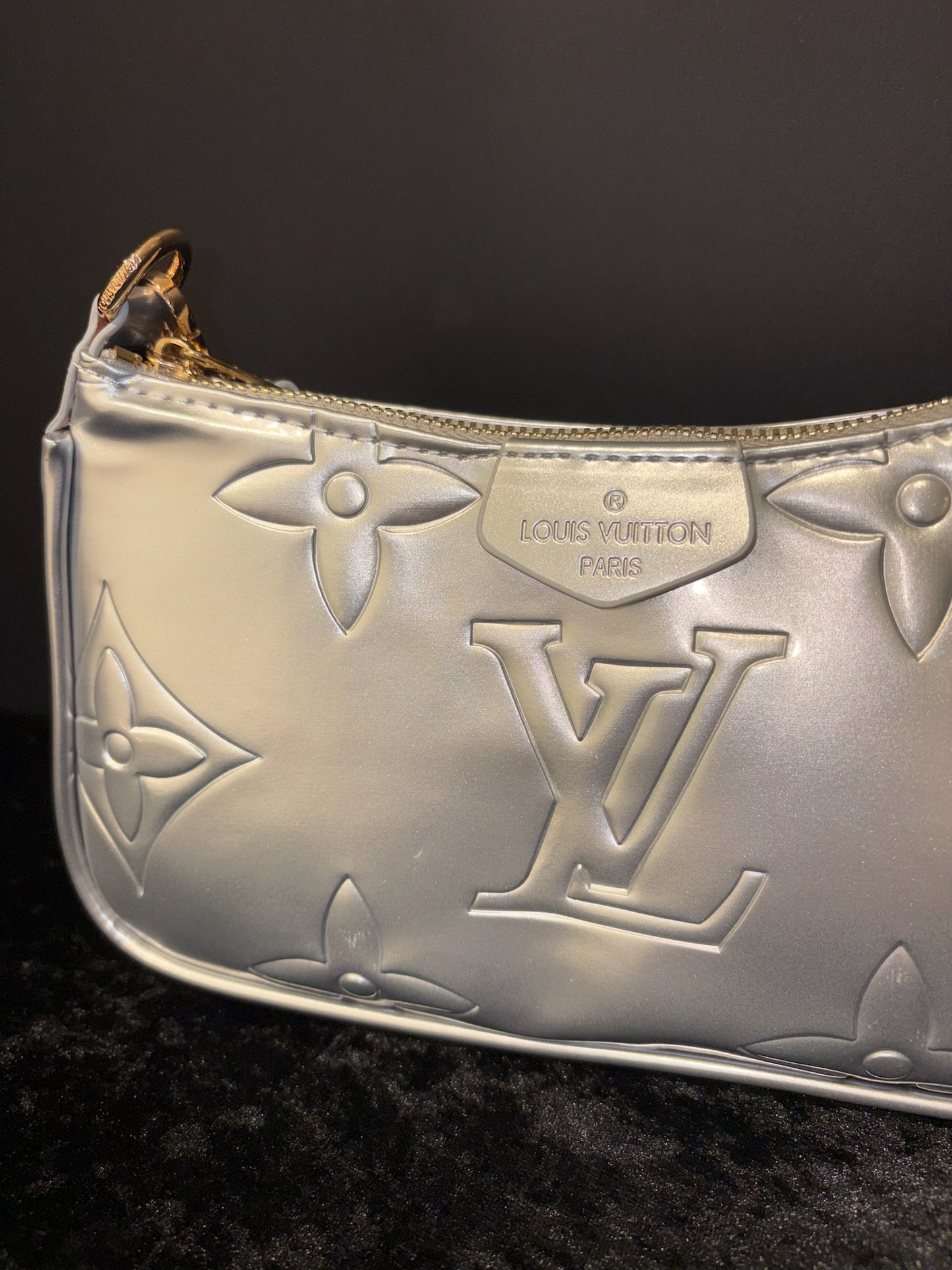 ✨🩶 Silver Siren Bag | Metallic Monogram Shoulder + Crossbody