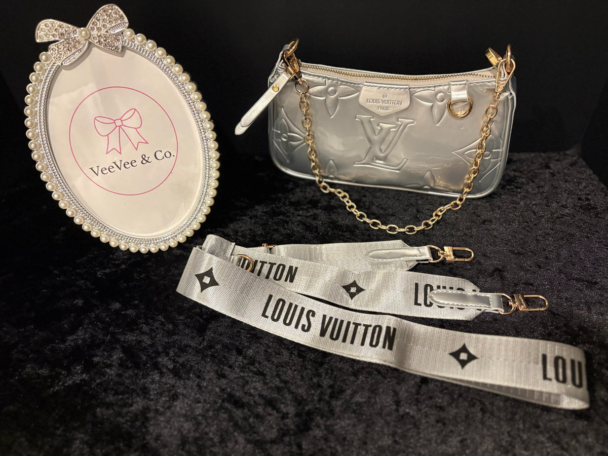 ✨🩶 Silver Siren Bag | Metallic Monogram Shoulder + Crossbody
