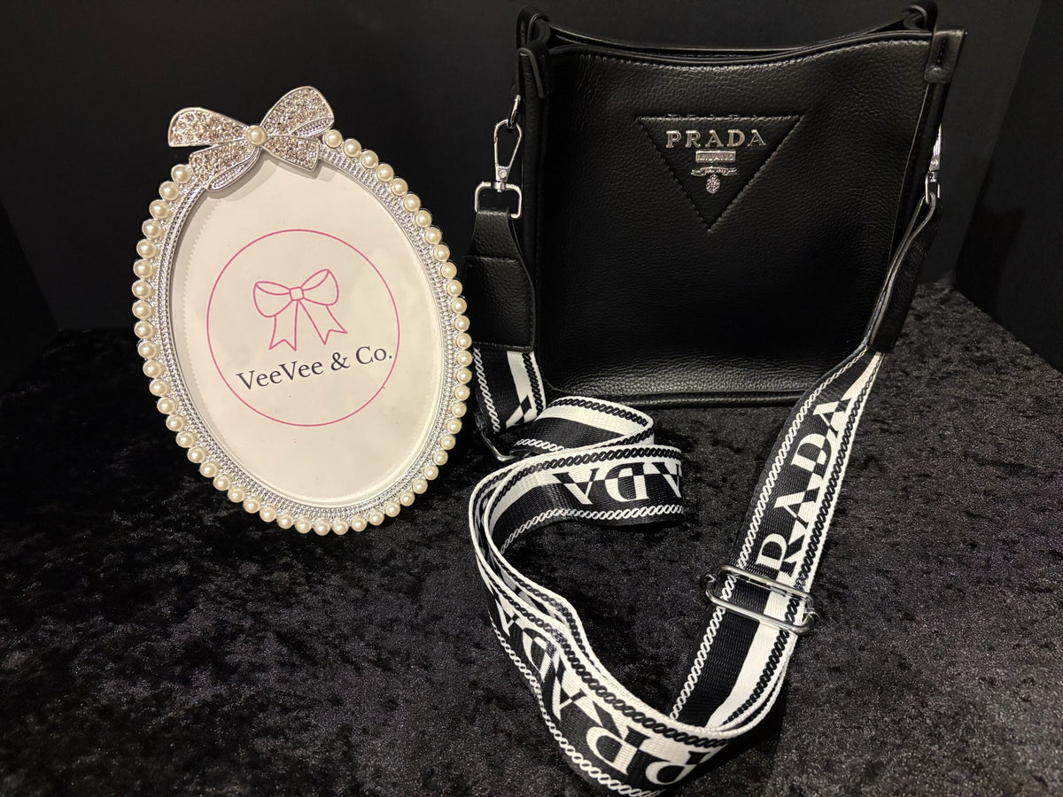 🖤🤍 City Girl Carryall | Black Pebbled Bag + Guitar Strap