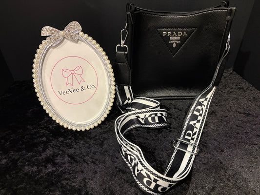 🖤🤍 City Girl Carryall | Black Pebbled Bag + Guitar Strap