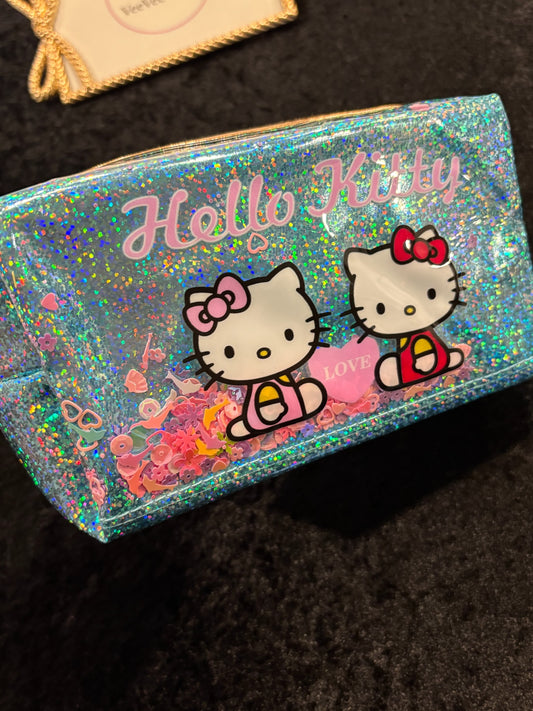 Glitter Shake Kitty Wristlet Pouch – Confetti Glam Edition