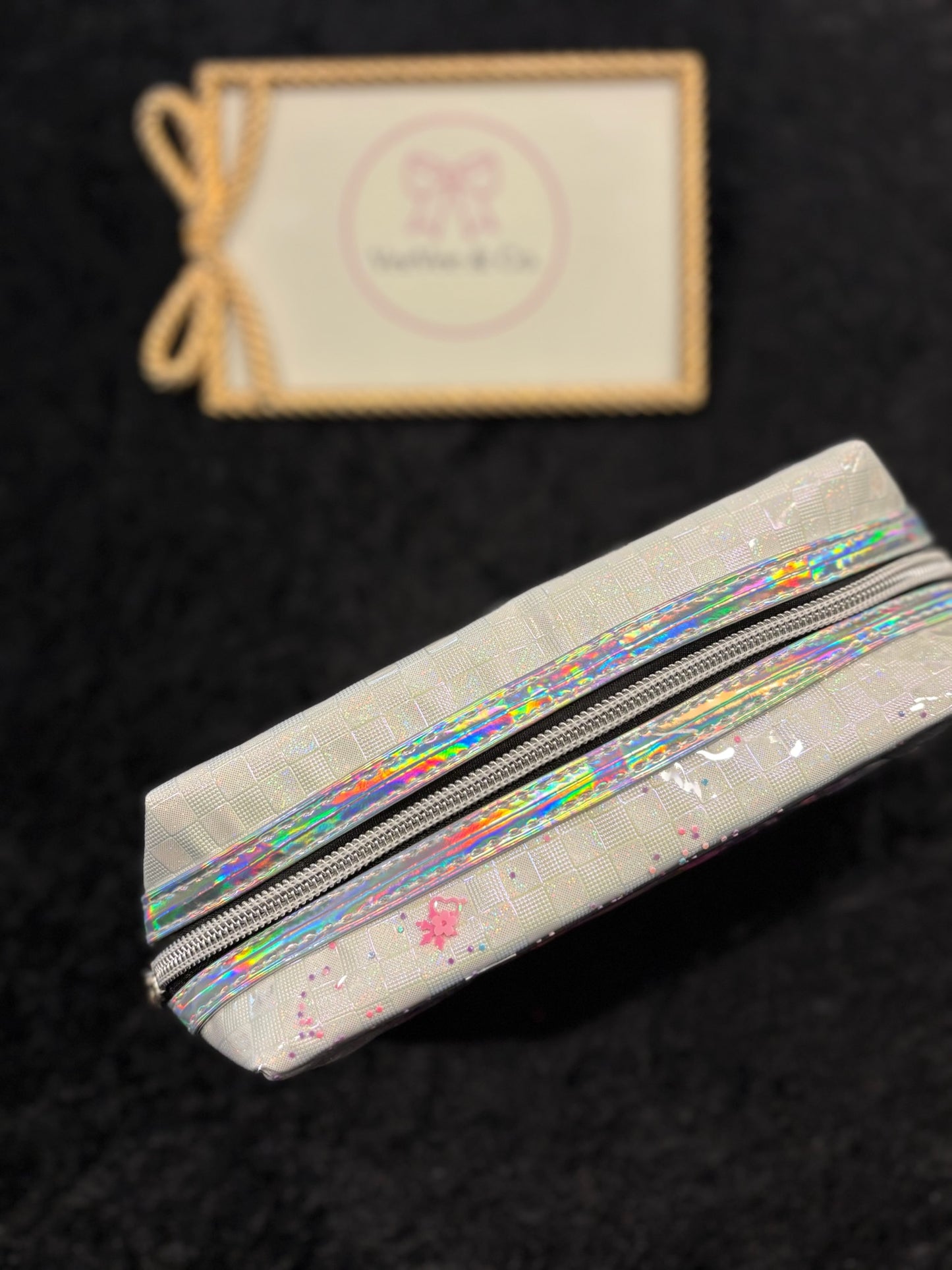 Iridescent Glitter Monster Wristlet Pouch – Shimmer Confetti Edition