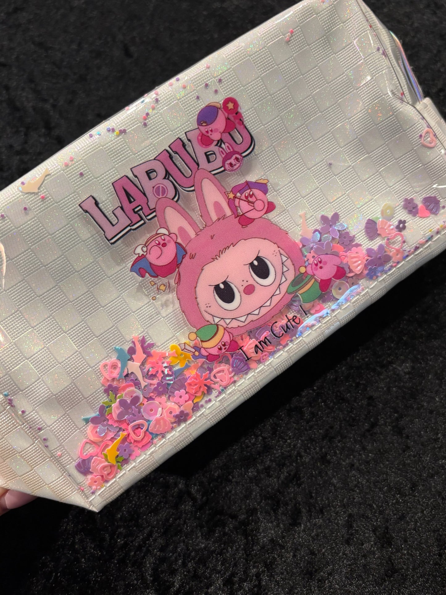 Iridescent Glitter Monster Wristlet Pouch – Shimmer Confetti Edition