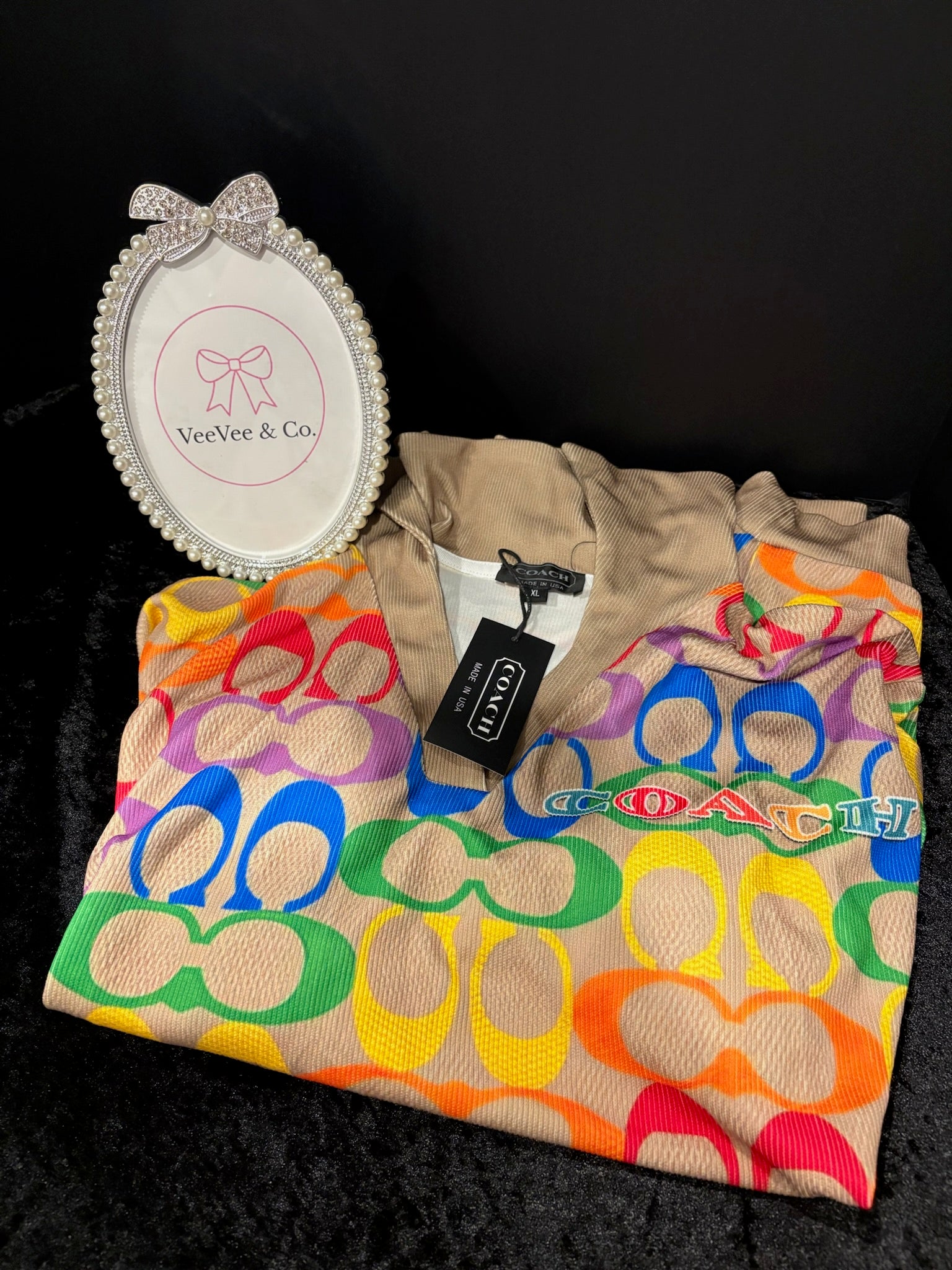 🌈✨ Rainbow Monogram | Colorful Collared Shirt