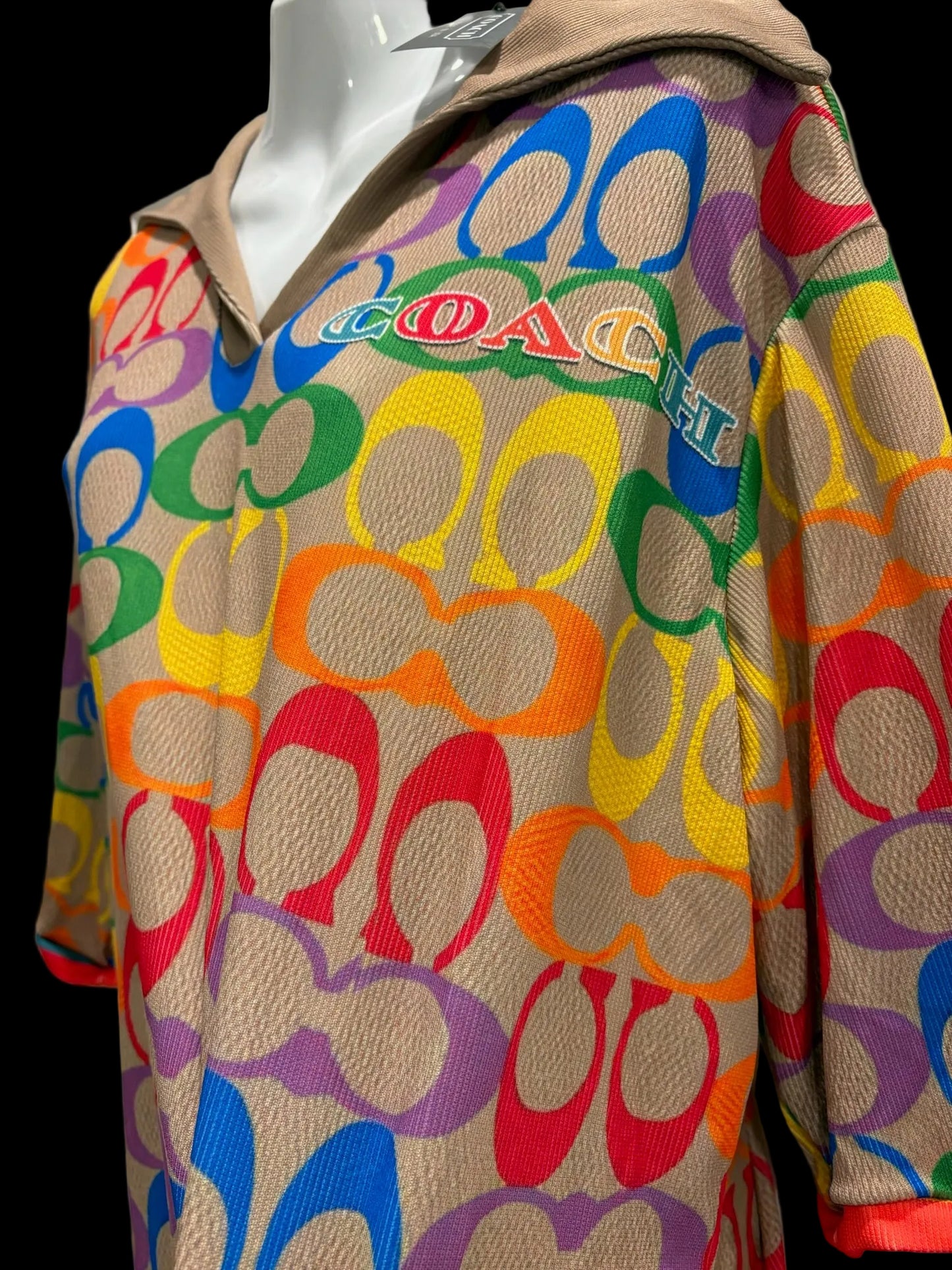 🌈✨ Rainbow Monogram | Colorful Collared Shirt