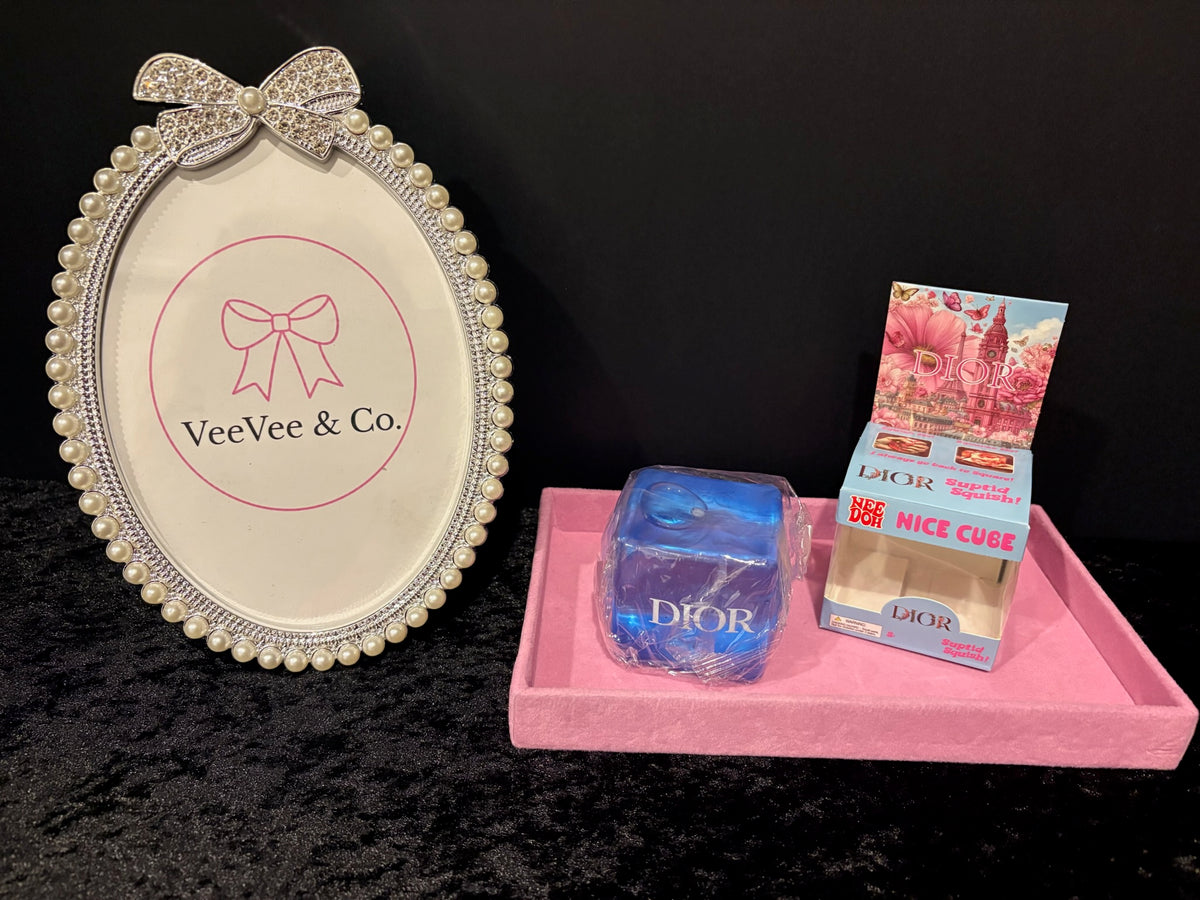 💙✨ Blue Luxe Squish | Square Monogram NeeDoh + Gift Box