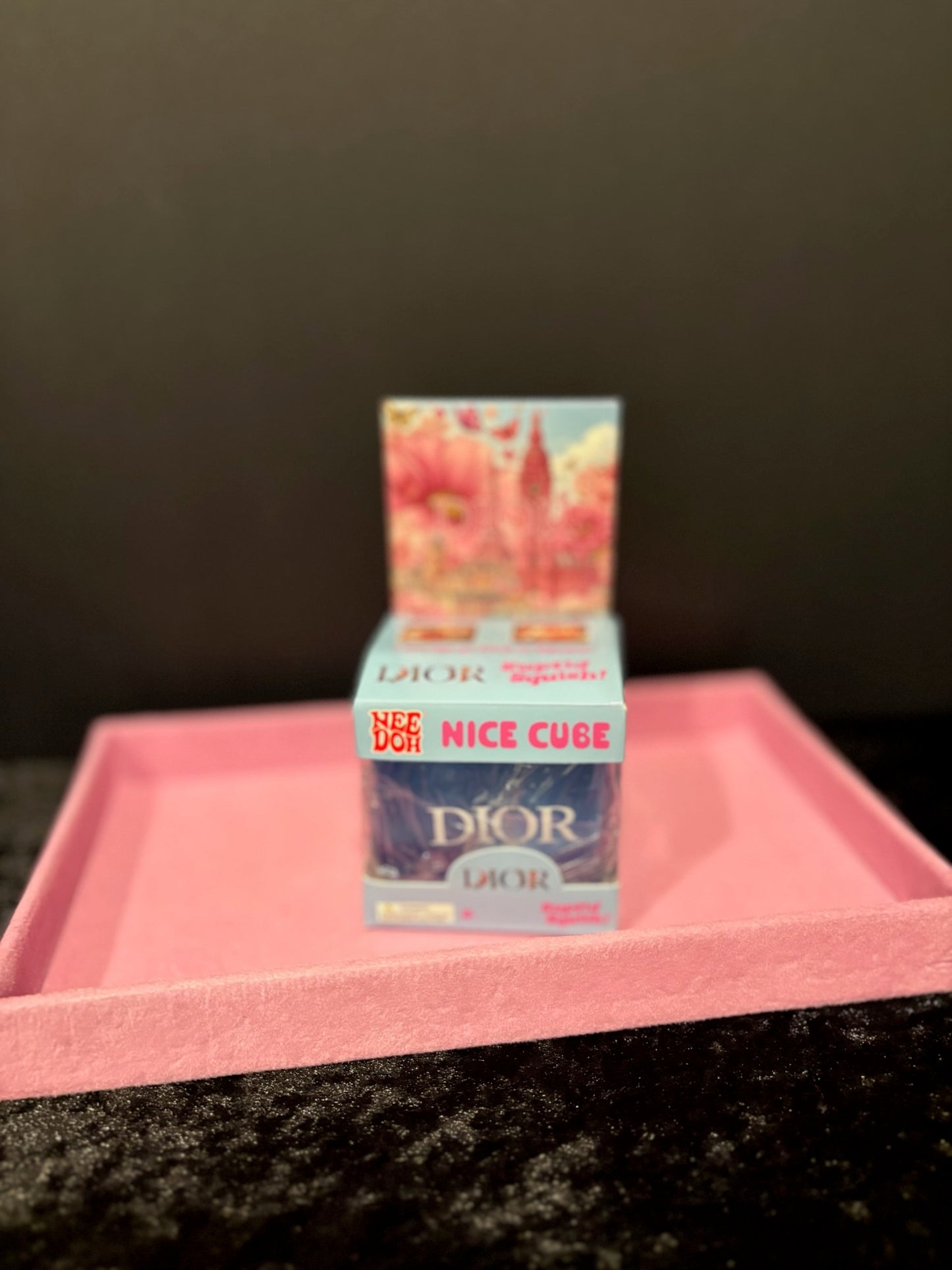 💙✨ Blue Luxe Squish | Square Monogram NeeDoh + Gift Box
