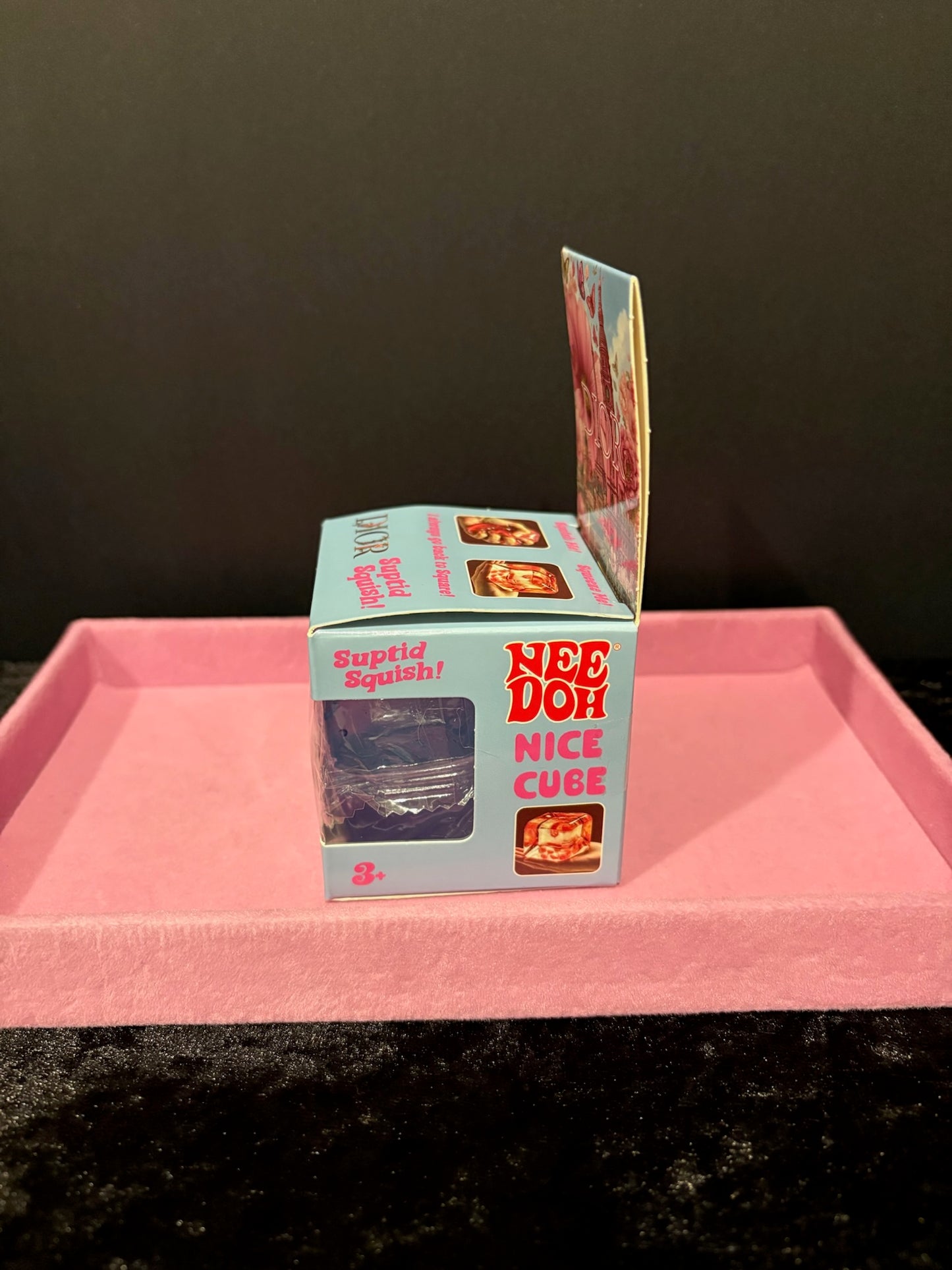 💙✨ Blue Luxe Squish | Square Monogram NeeDoh + Gift Box