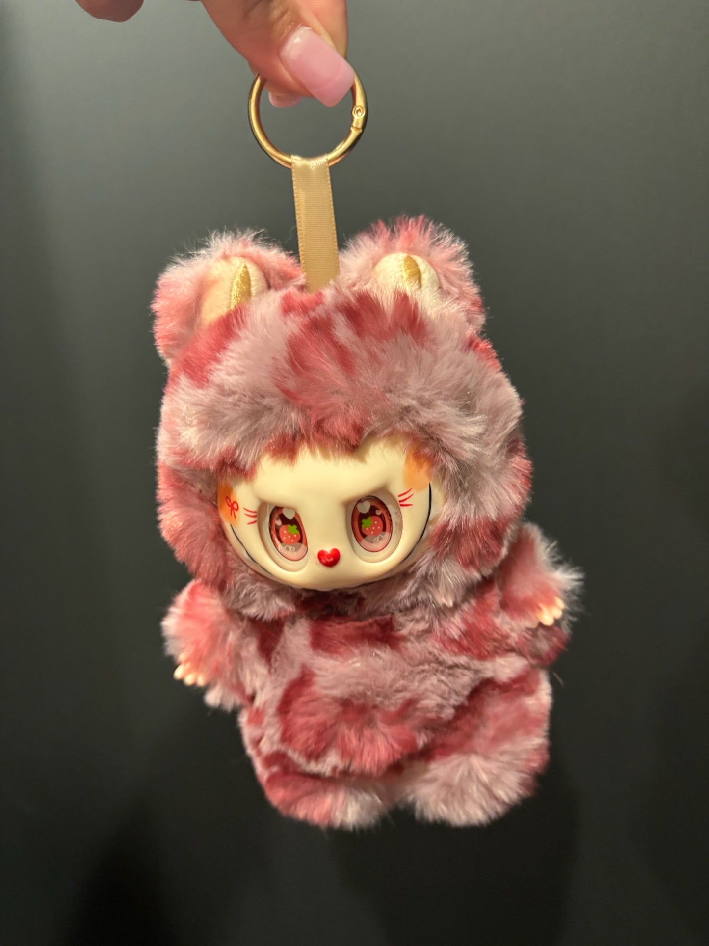 🎀🩷 Pink Cheetah Berry Babe | Bow-Eyed Bag Charm Plushy 🍓✨