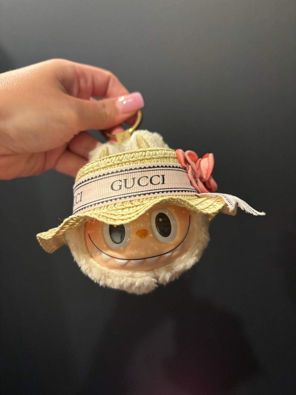 🤎🎀 Mini Bubu Buddy | Tan Plush Head + Sun Hat Accessory
