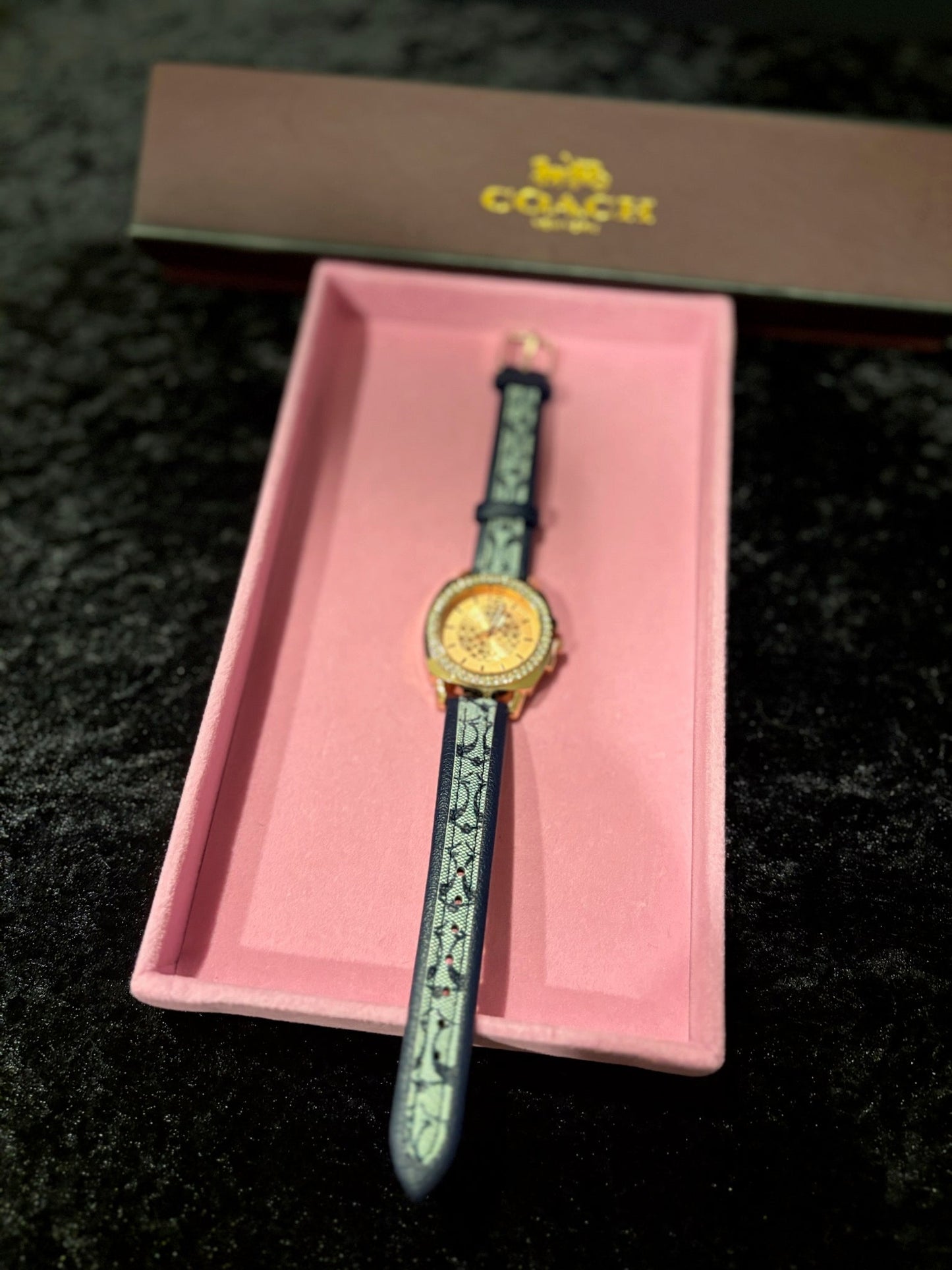 💙✨ Navy Rose Gold Watch | Blue Monogram + Luxe Box