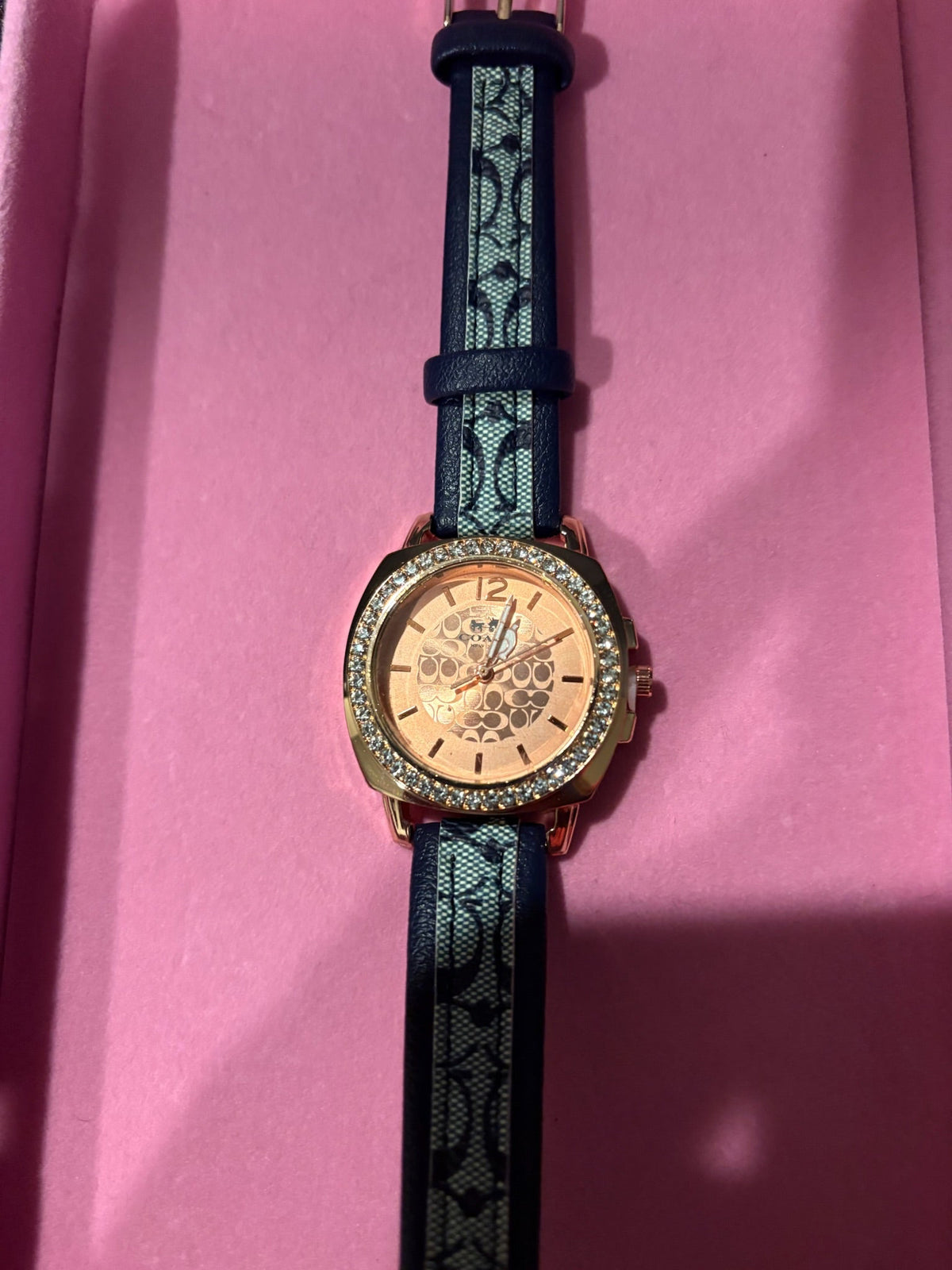 💙✨ Navy Rose Gold Watch | Blue Monogram + Luxe Box