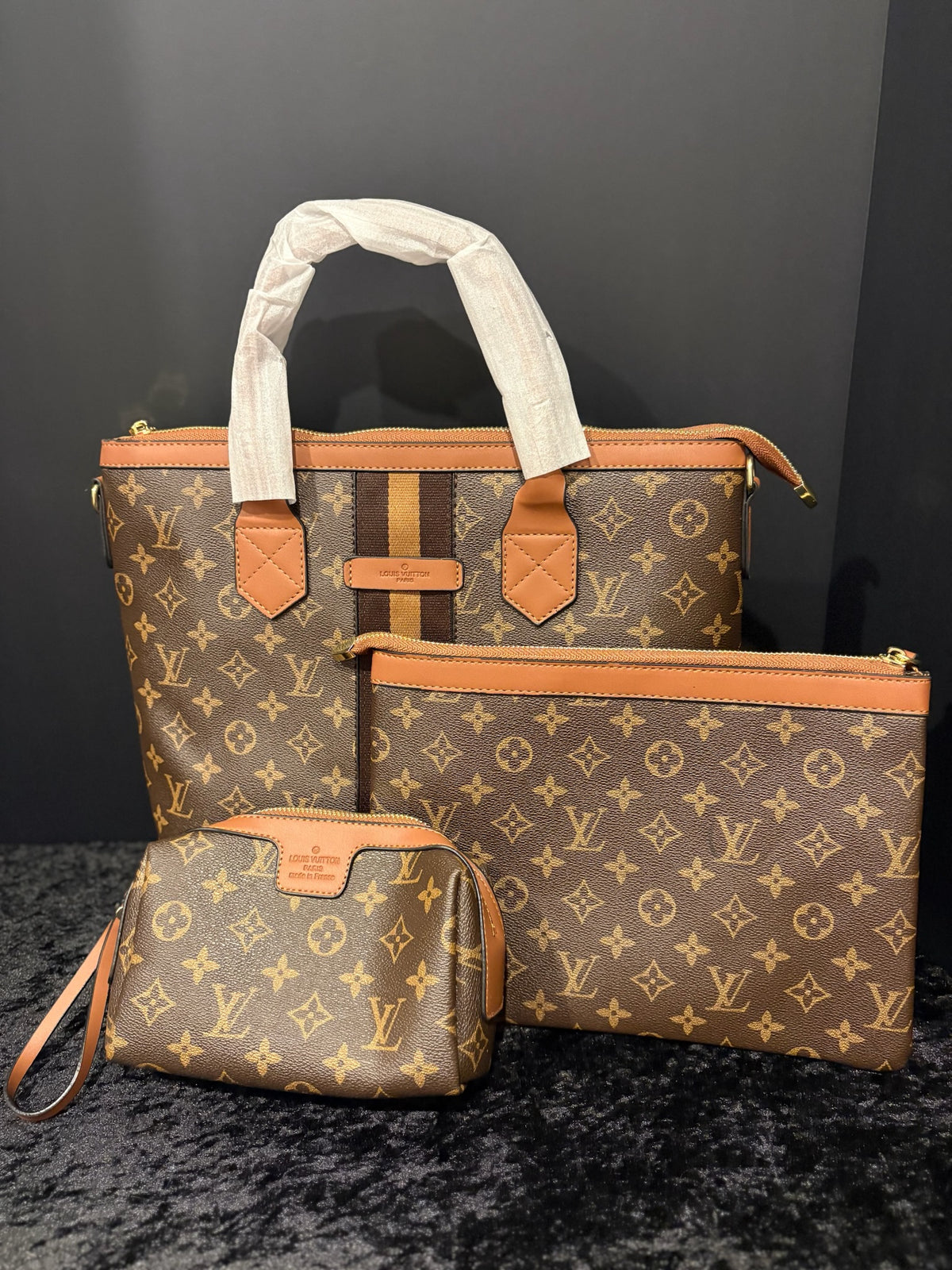 🤎✨ The Monogram Trio | Tote + Matching Zip Pouches