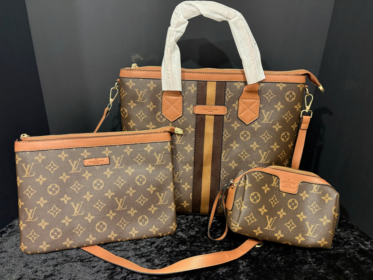 🤎✨ The Monogram Trio | Tote + Matching Zip Pouches
