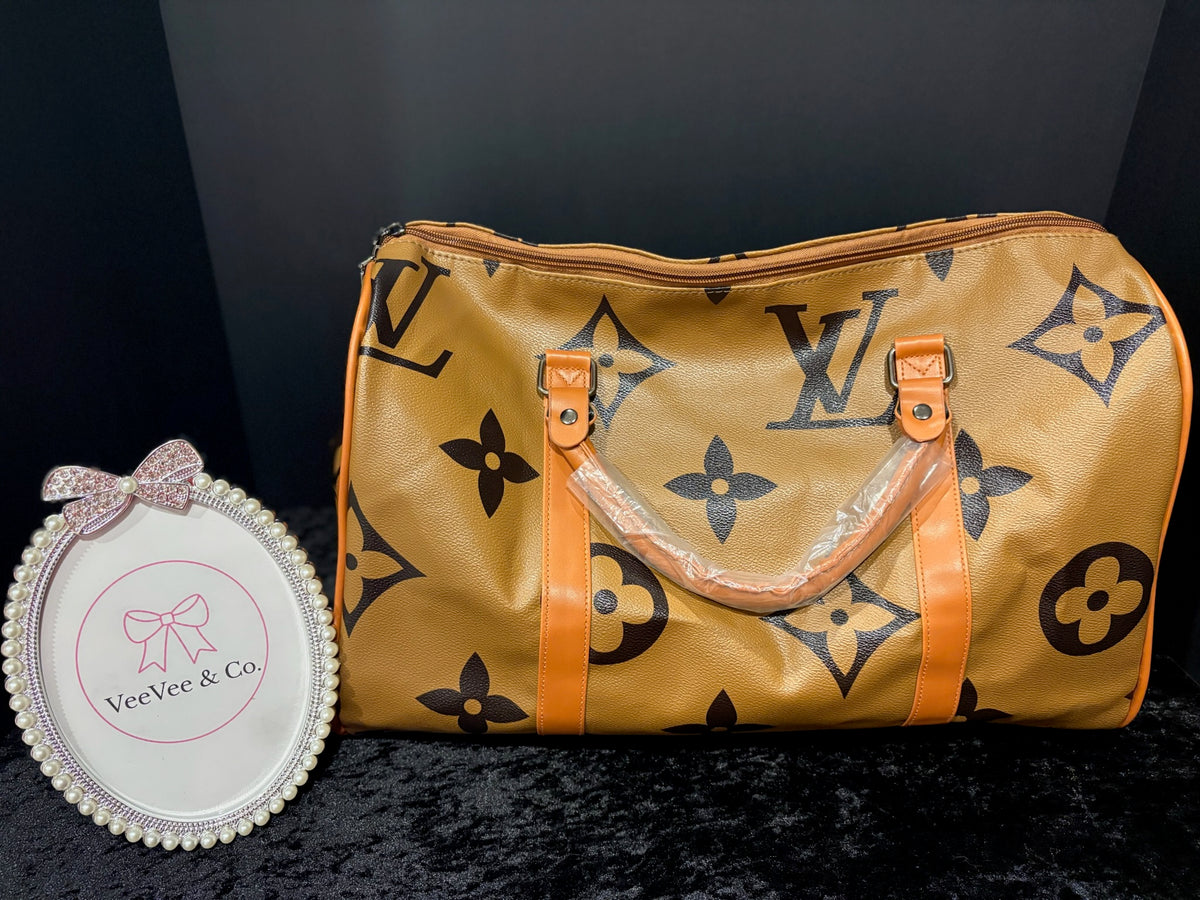 🤎🖤 Caramel Carryall Duffle | Monogram + Guitar Strap