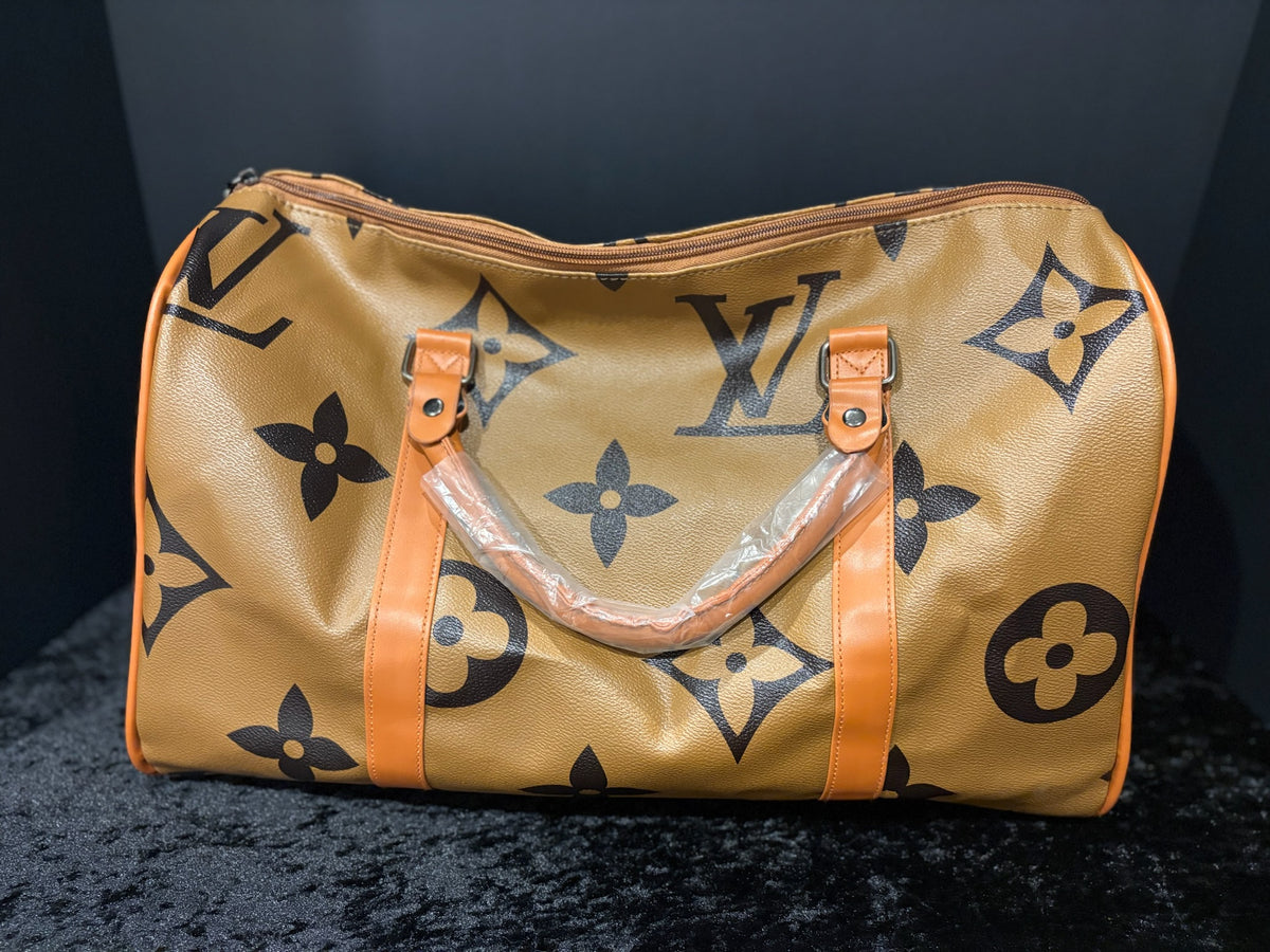 🤎🖤 Caramel Carryall Duffle | Monogram + Guitar Strap