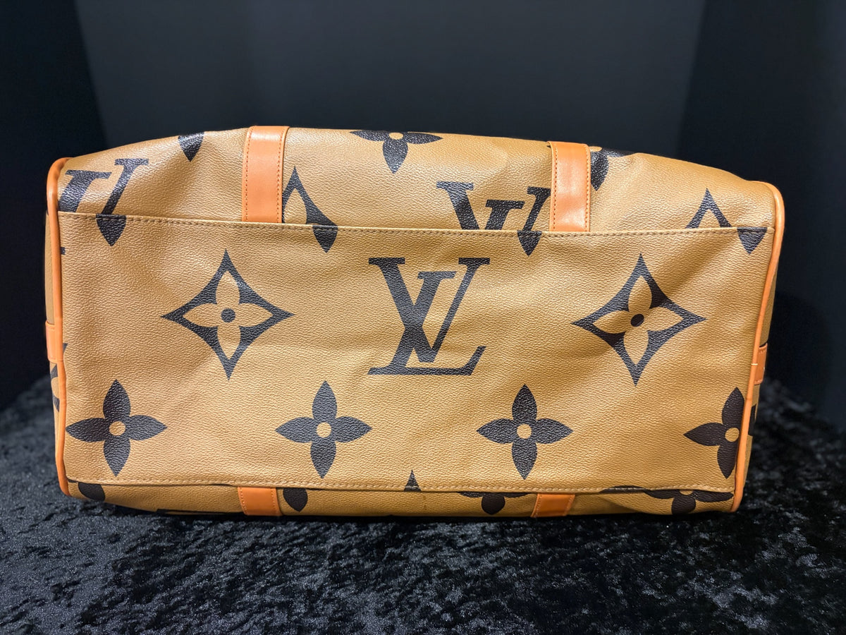 🤎🖤 Caramel Carryall Duffle | Monogram + Guitar Strap