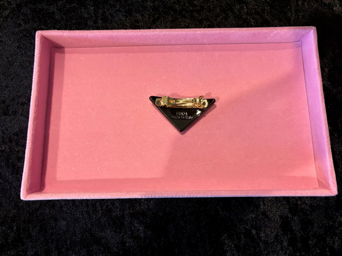 🌼🖤 Floral Triangle Barrette | Blue + Yellow + Gold Glam