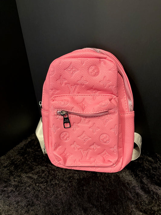 🎀✨ Sling & Slay Bags | Tan + Pink Double-Zip Crossbody
