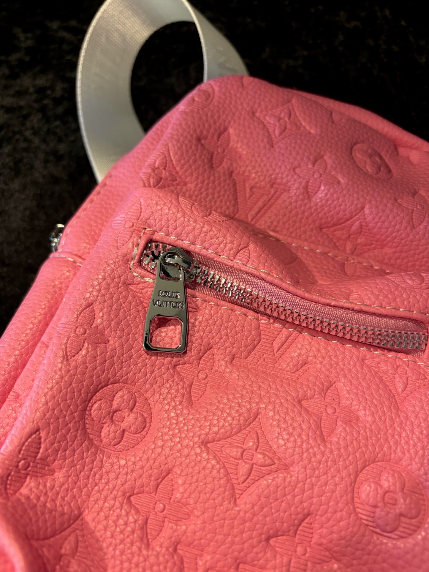 🎀✨ Sling & Slay Bags | Tan + Pink Double-Zip Crossbody